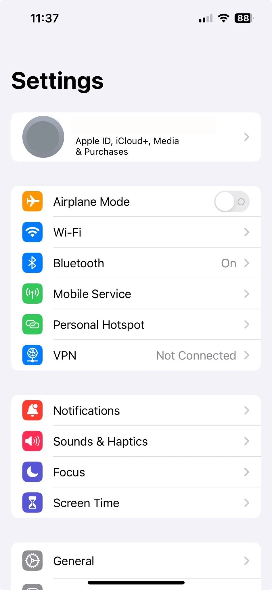 渡英前のiPhoneの設定