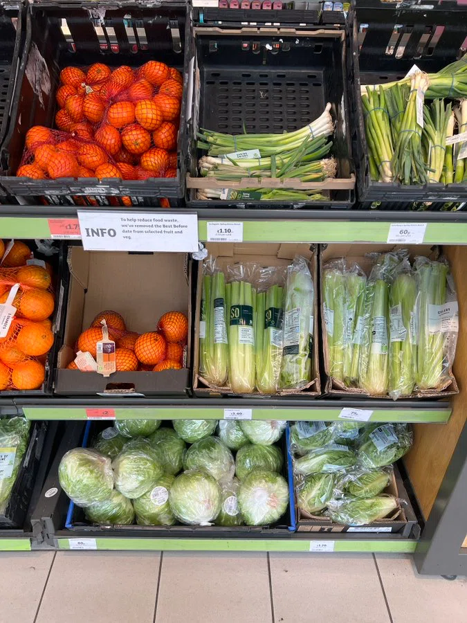 ロンドンの野菜売り場