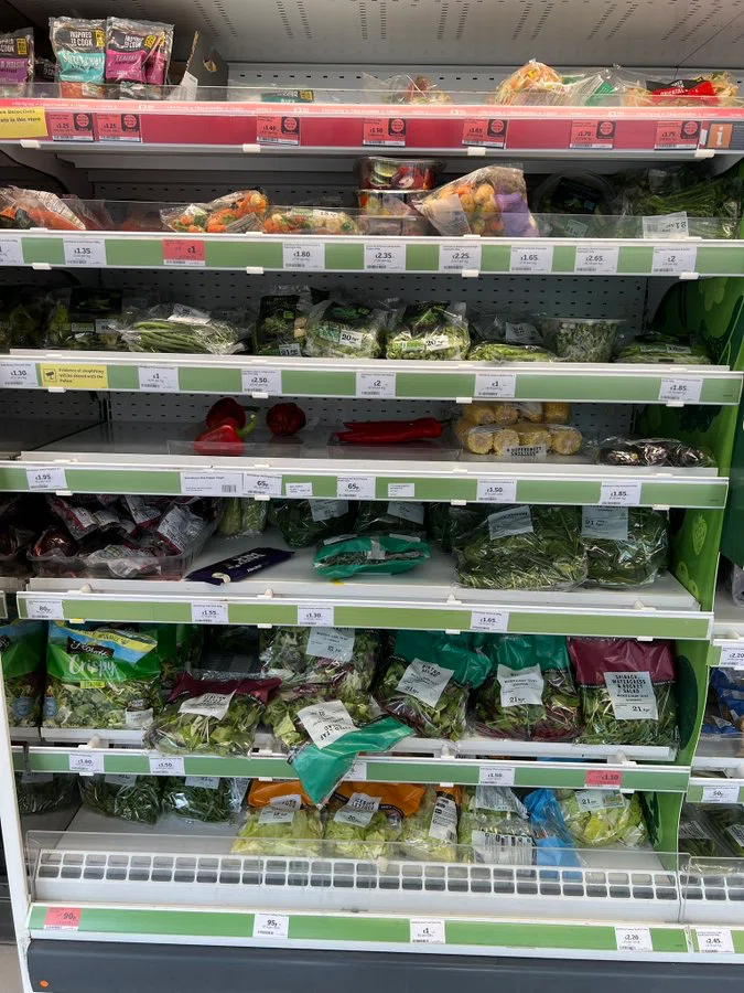 ロンドンの野菜売り場
