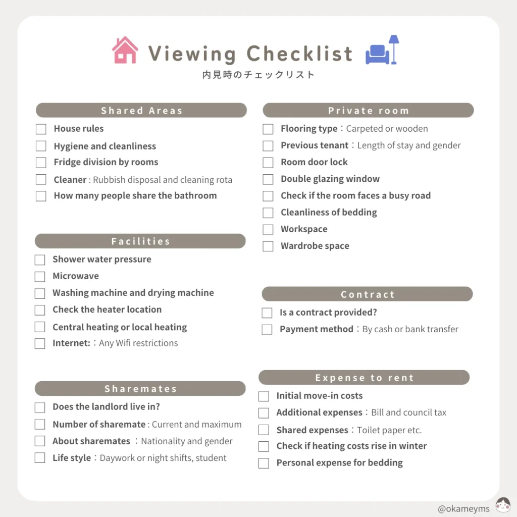 内見時のチェックリスト