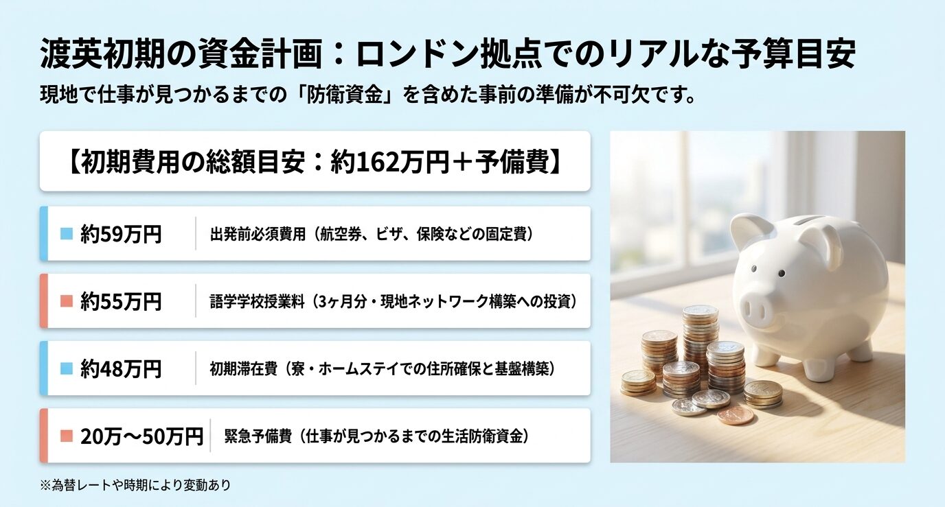 渡英したての資金計画と初期費用