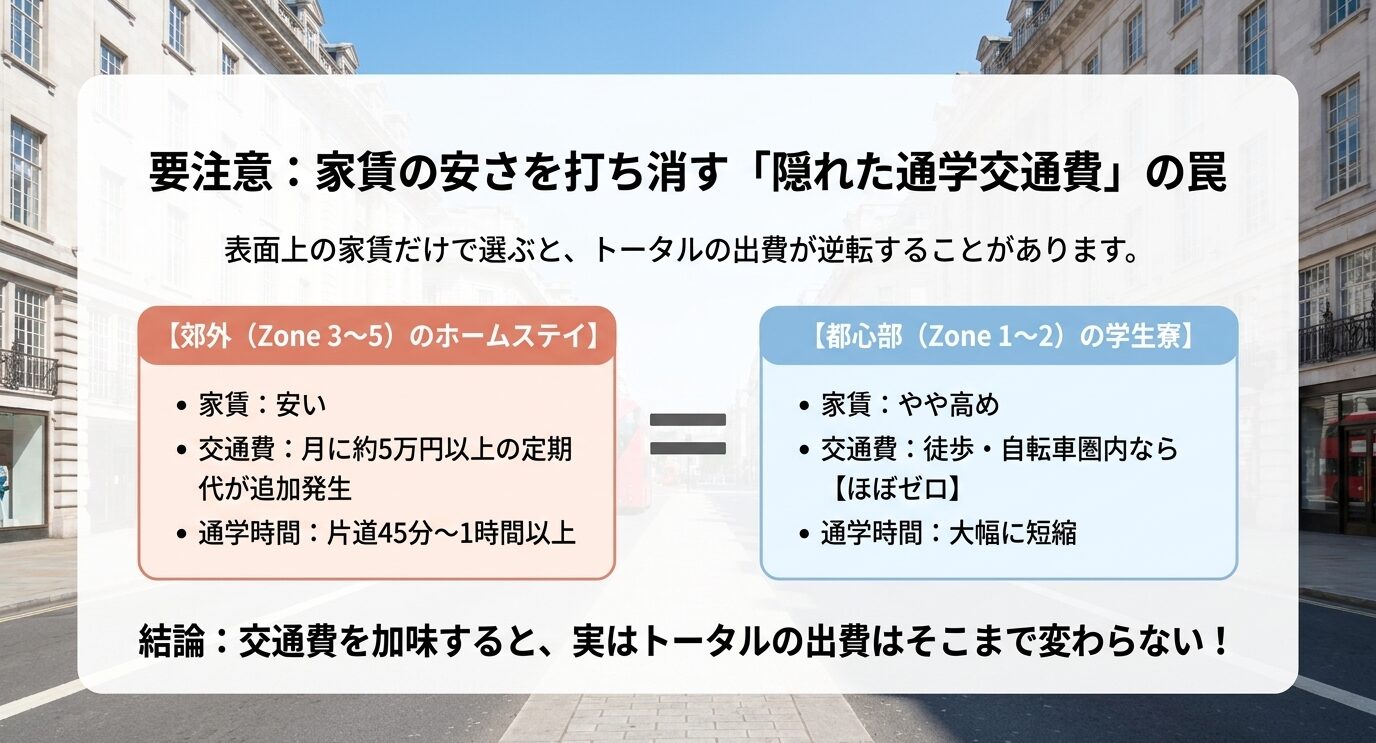 通学交通費から見る立地の差