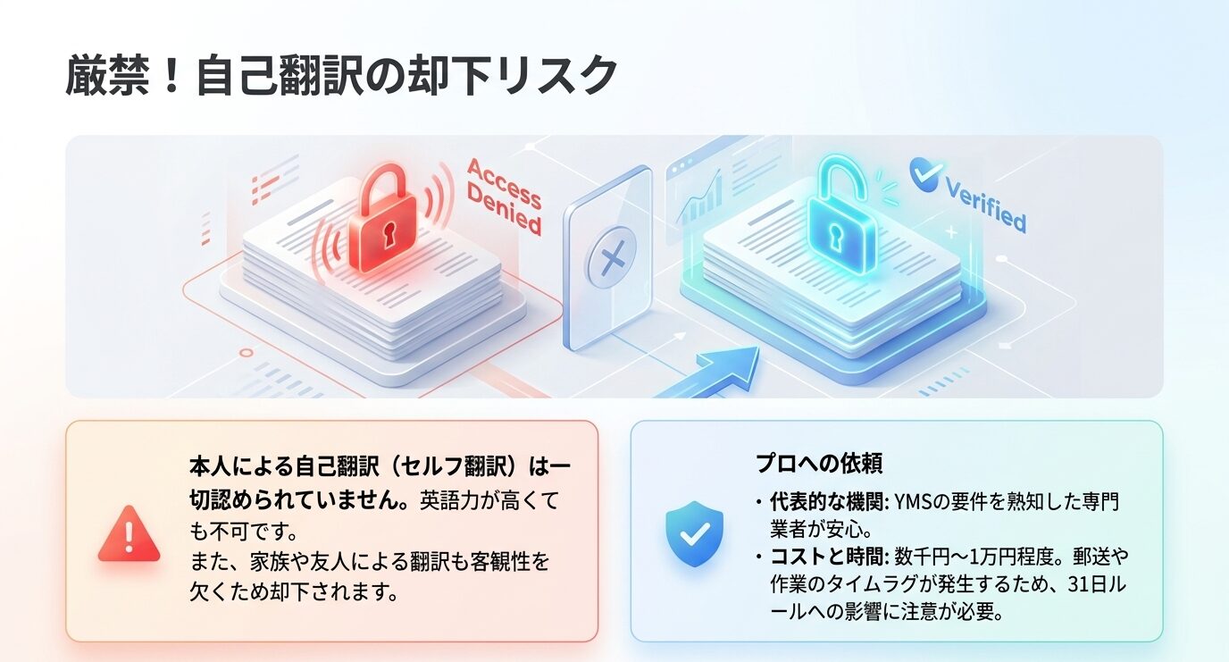 自己翻訳の却下リスクとプロへの依頼