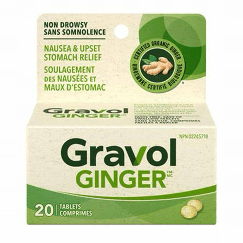 Gravol Gingerのパッケージ